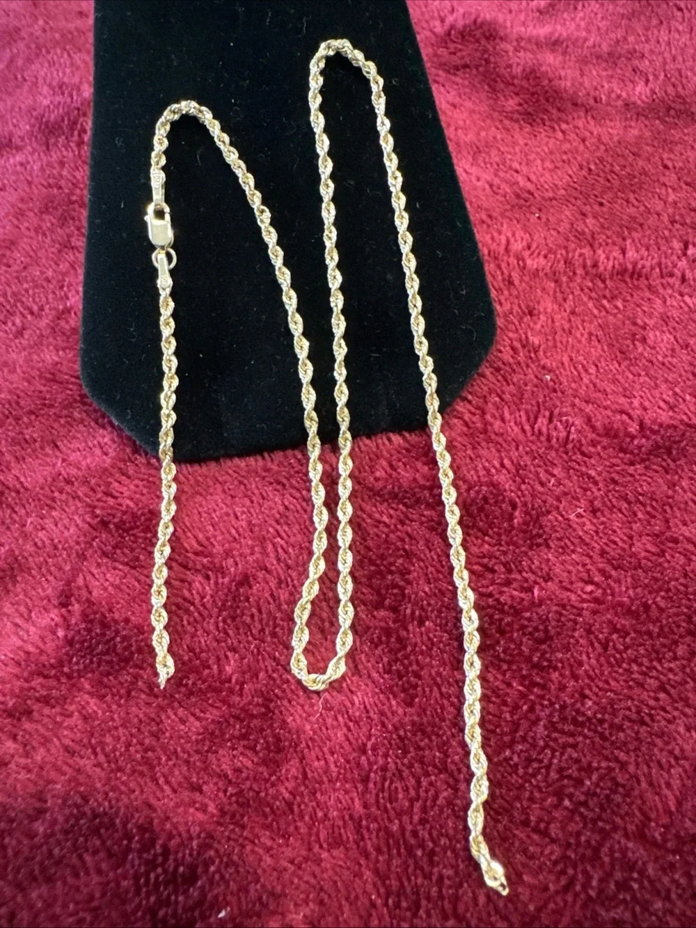 10K Yellow Gold Rope Chain 16” 2mm 1.4g Broken Needs Solder Lobster Clasp